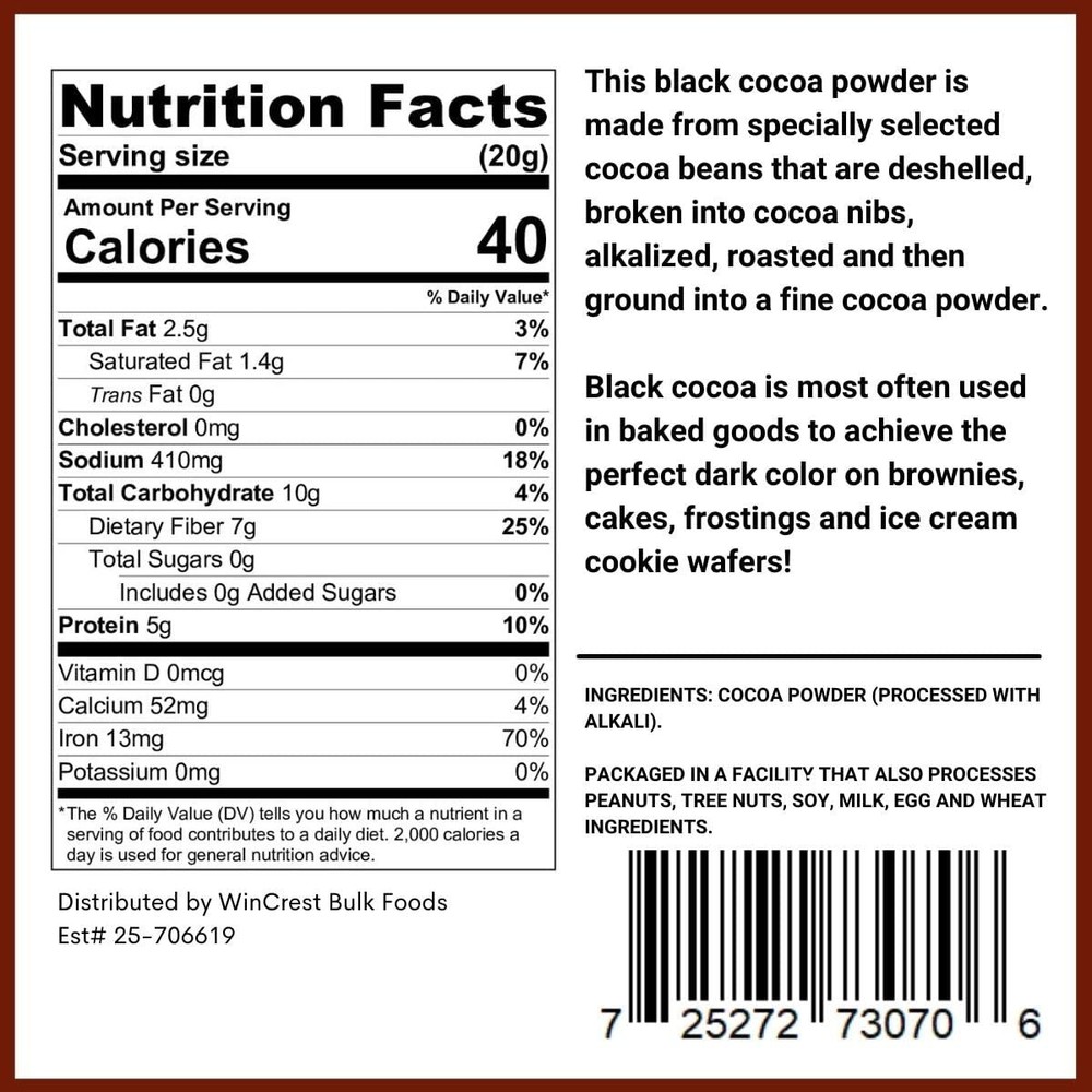 Black Cocoa Powder 1 Lb