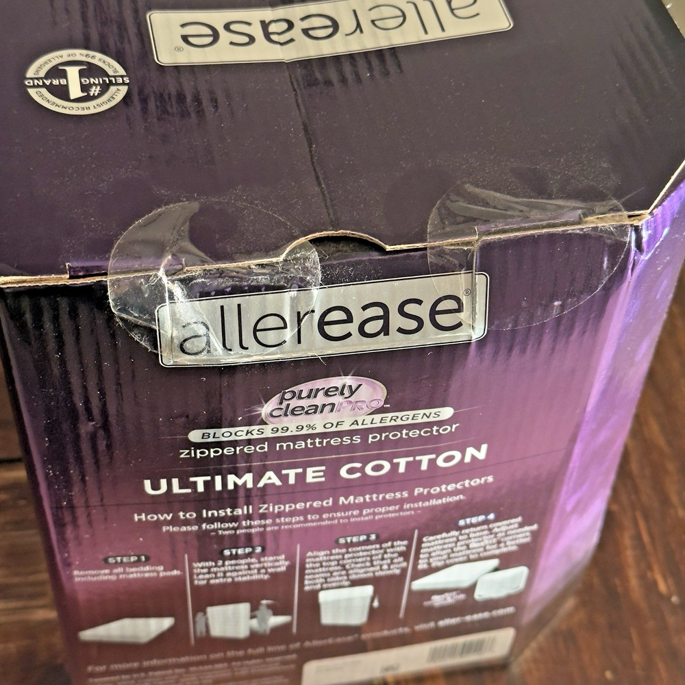 AllerEase Ultimate King Mattress Protector Cotton Waterproof Allergen Barrier