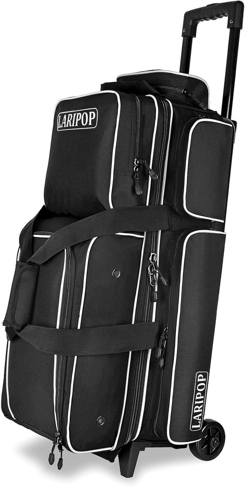 Spacious 3 Ball Bowling Bag with Retractable Handle