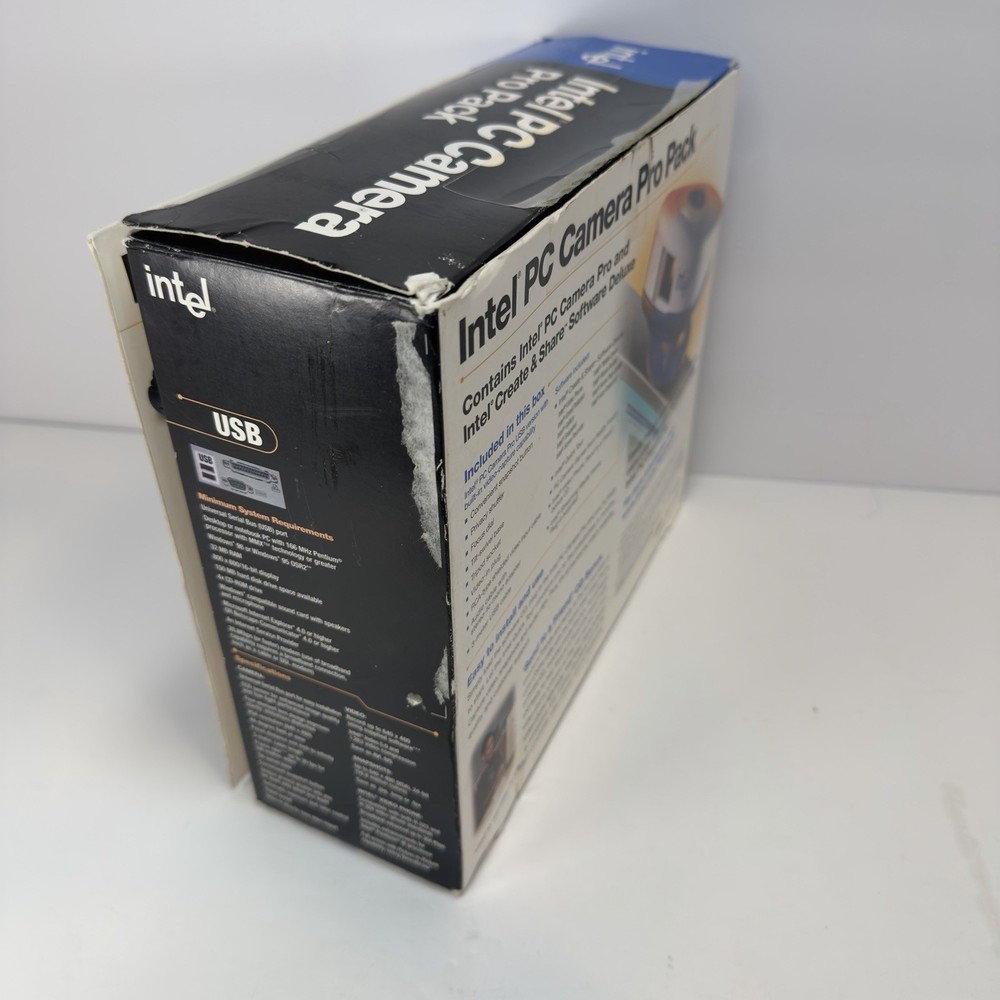 Intel PC Camera Pro Pack USB Video-In Complete Kit Boxed Vintage Webcam
