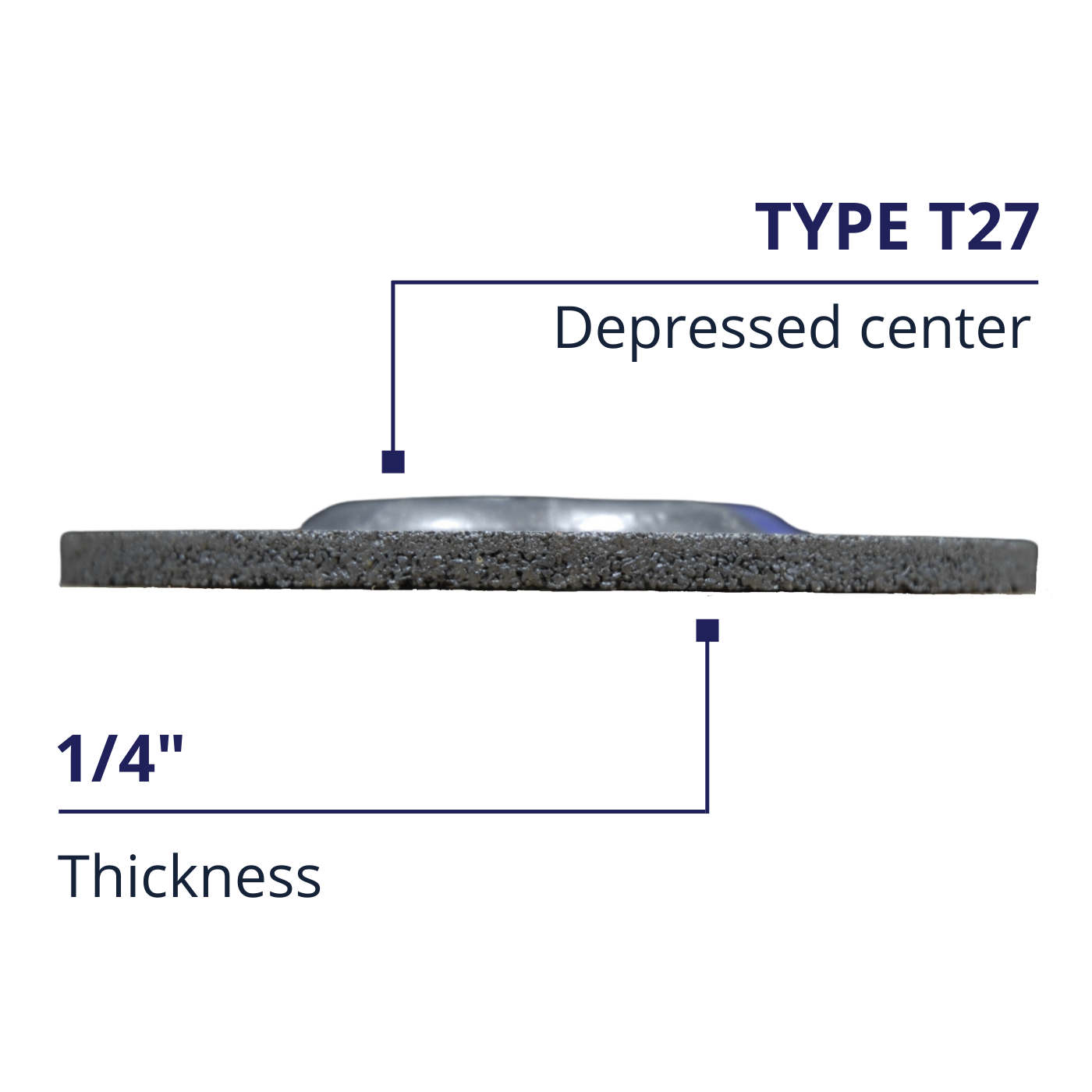 (25) Pc 4-1/2" x 1/4" x 7/8" Grinding Wheels With Depressed Center For Metal