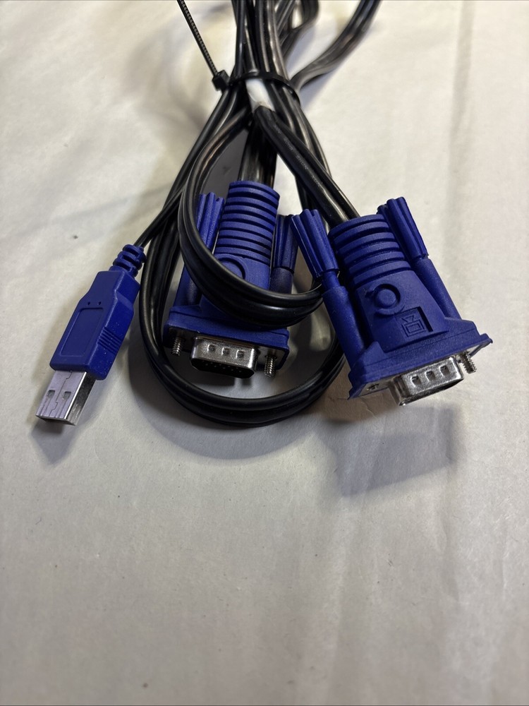 6 Ft KVM Switch Cable Dual VGA + USB @MB20