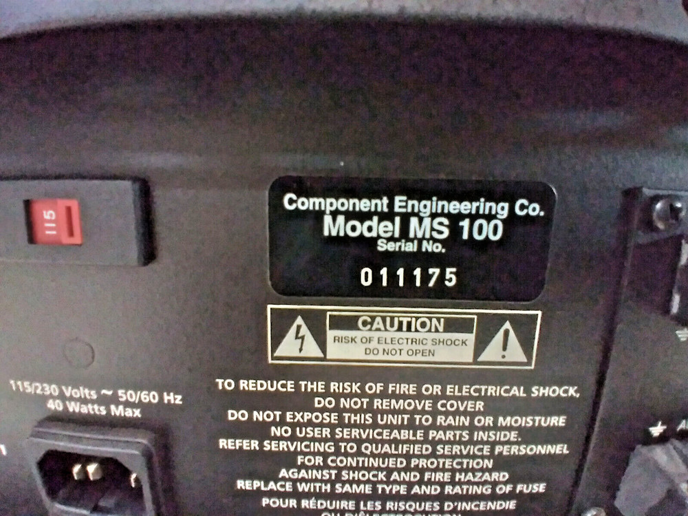 Component Engineering MS-100, Booth Monitor / Amplifier, Rack Mount