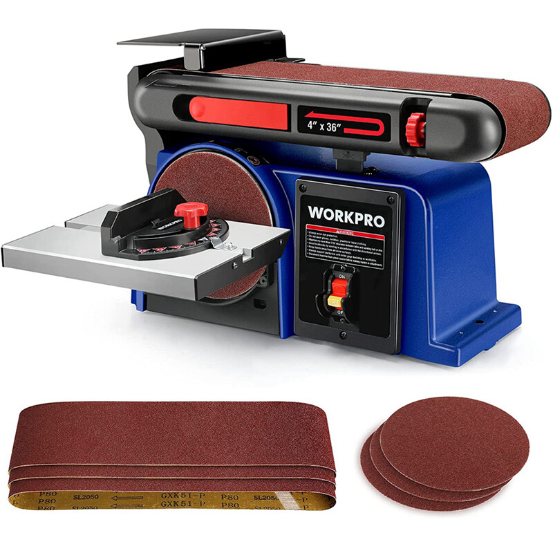 WORKPRO 6 in. Disc Sander & 4 in. x 36 in. Belt Belt Disc Sander w/6pc Sandpaper