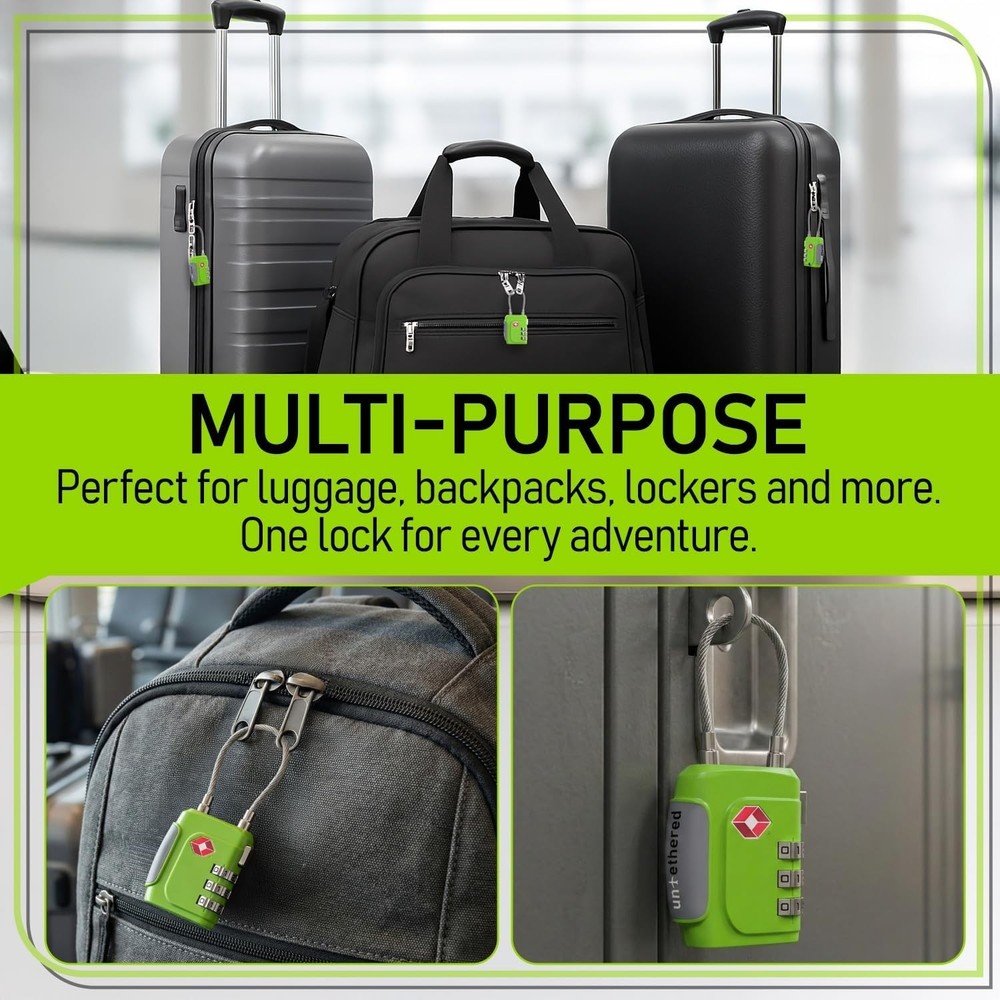 TSA Approved 3-Digit Combination Locks – 3-Pack for Ultimate Luggage Security
