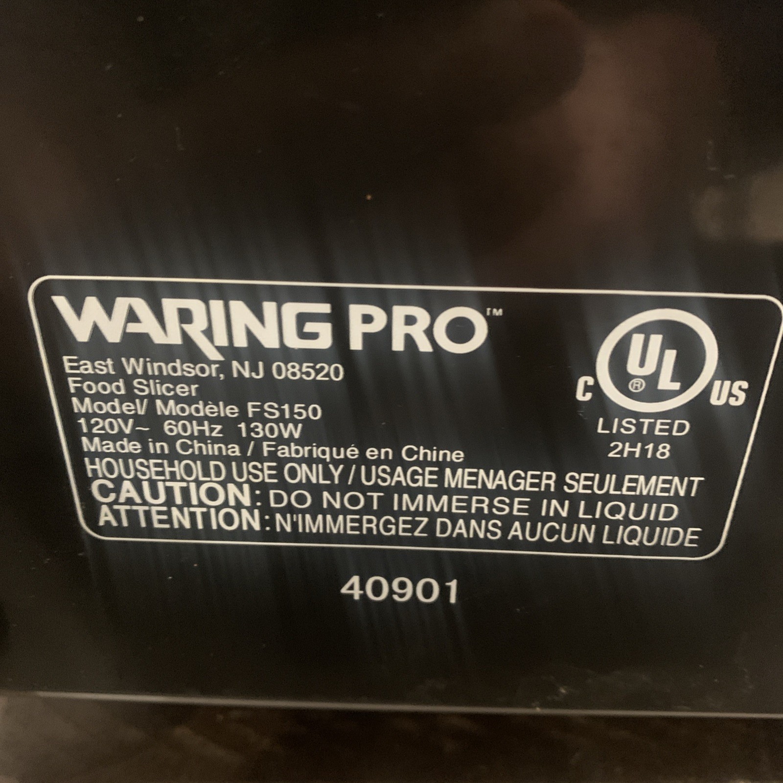 Waring Pro FS150 Professional Electric Food Slicer Premium Coated Steel Aluminum