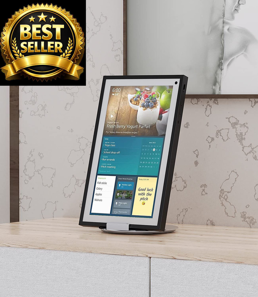 Laivli Stand Compatible with Echo Show 15/21, Adjustable Foldable Silver