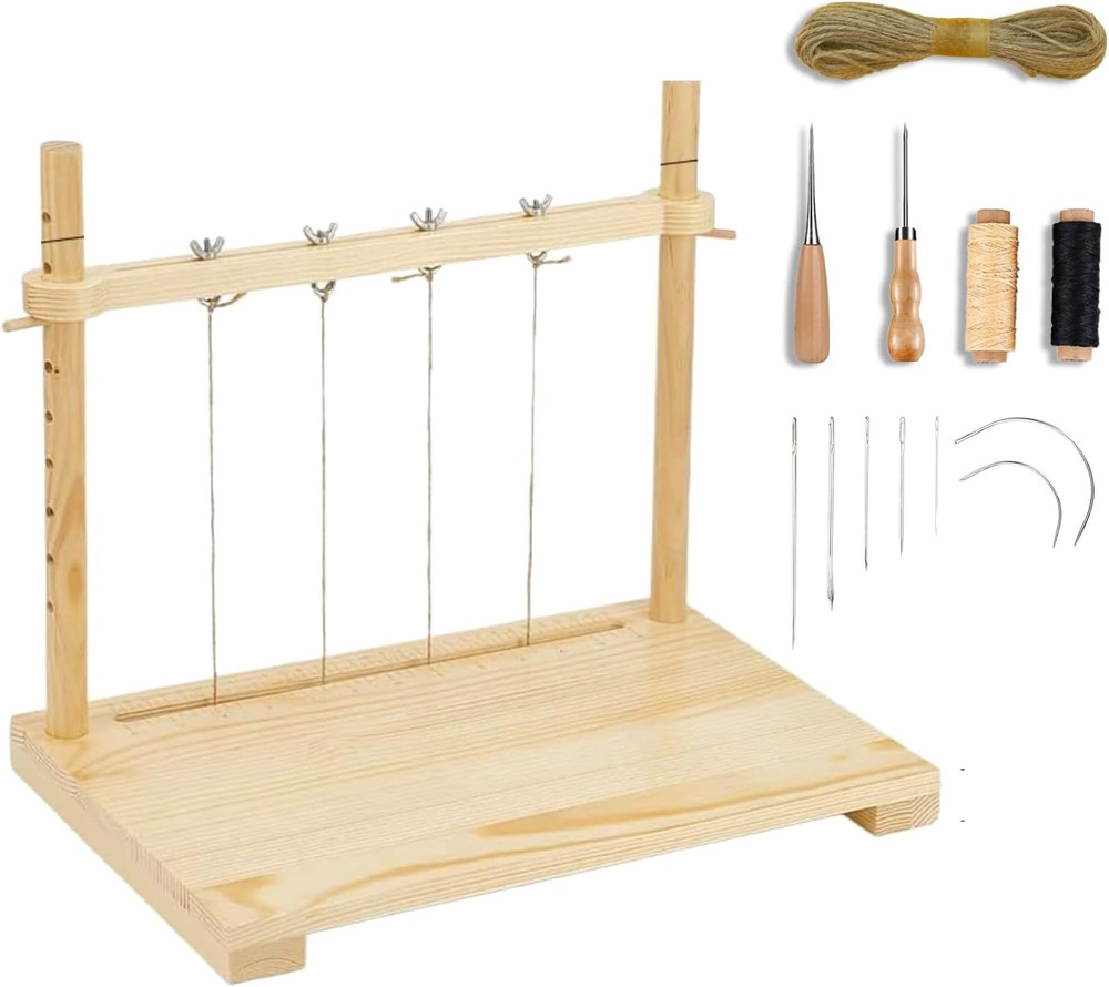 Bookbinding Sewing Frame Set Wood Book Binding Kits Bookbinding Punching Guide T