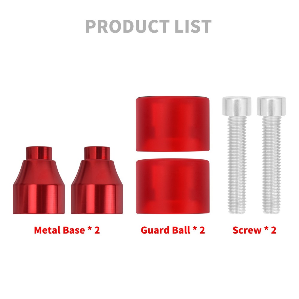 2x Engine Protective Guards Crashs Bars Red Protector 12mm End Balls For Harley
