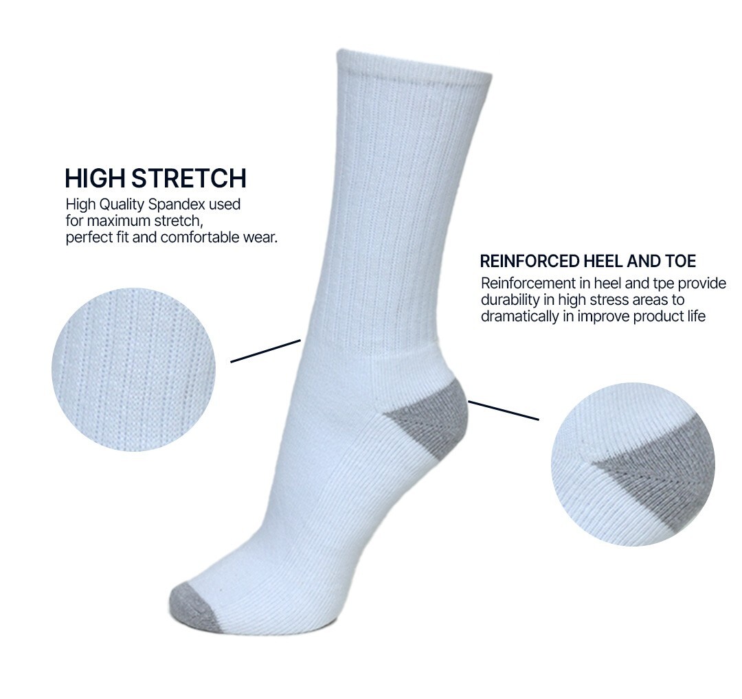 3-12 Pairs Mens Solid Cotton Sports Athletic Work Crew Ankle Socks Size 9-13