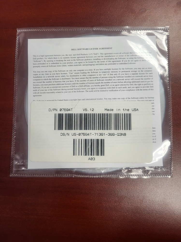 Dell OptiPlex ResourceCD for Reinstalling Device Drivers 2001 5H413