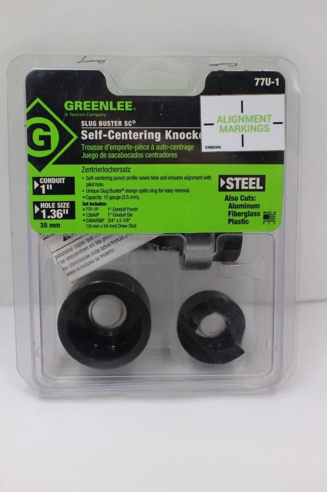GREENLEE 77U-1 Self Centering Knockout Punch Set