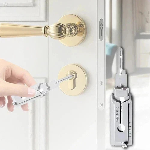 2-in-1 Stainless Steel Key Decoder SS001 PRO Lock Decoder Repair Tools-Free Ship