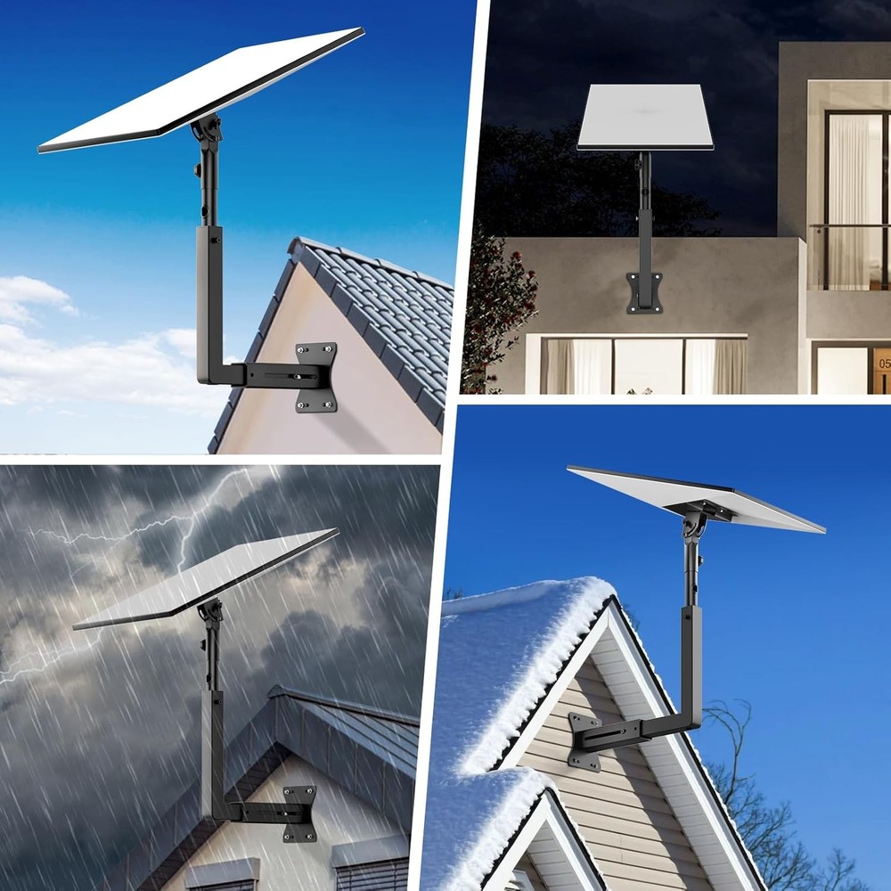 Adjustable Starlink Gen 3 Wall Mount - Telescoping Support Arm Rustproof Black