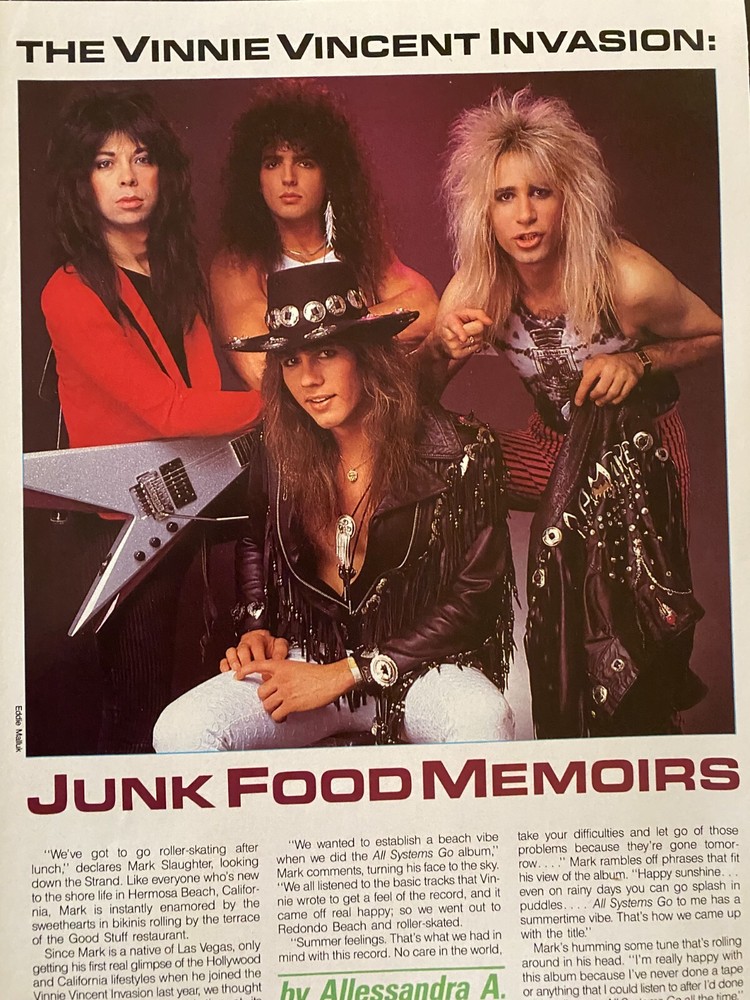 Vinnie Vincent, Kiss, Full Page Vintage Clipping