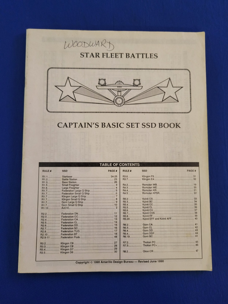 Captain's Basic Set SSD Book - Star Fleet Battles
