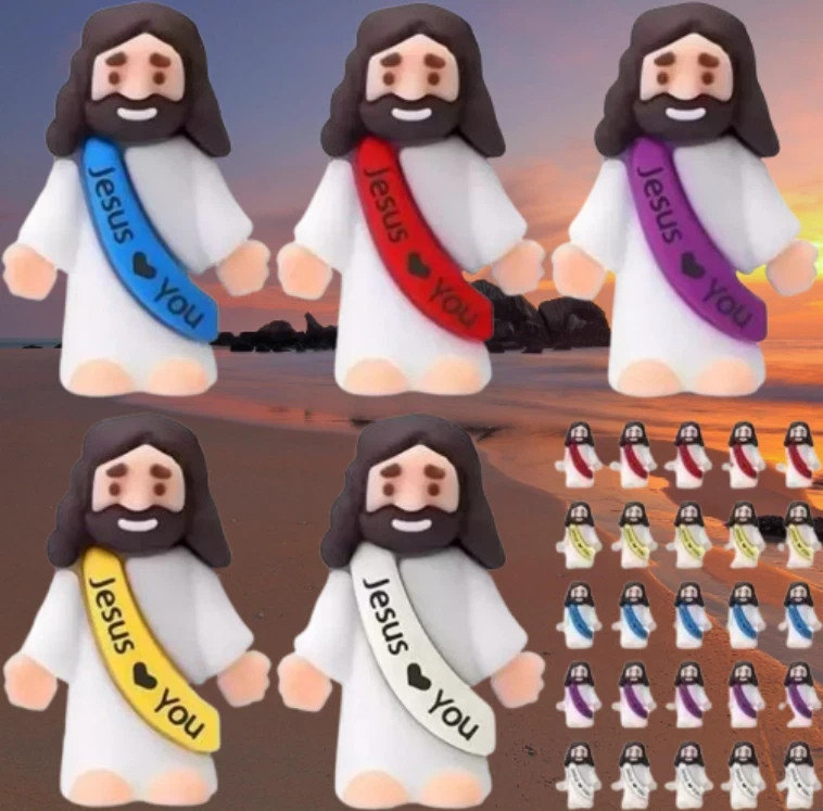 25 P Little Jesus Figures Original Design Jesus Love You Mini Rubber Jesus #/##