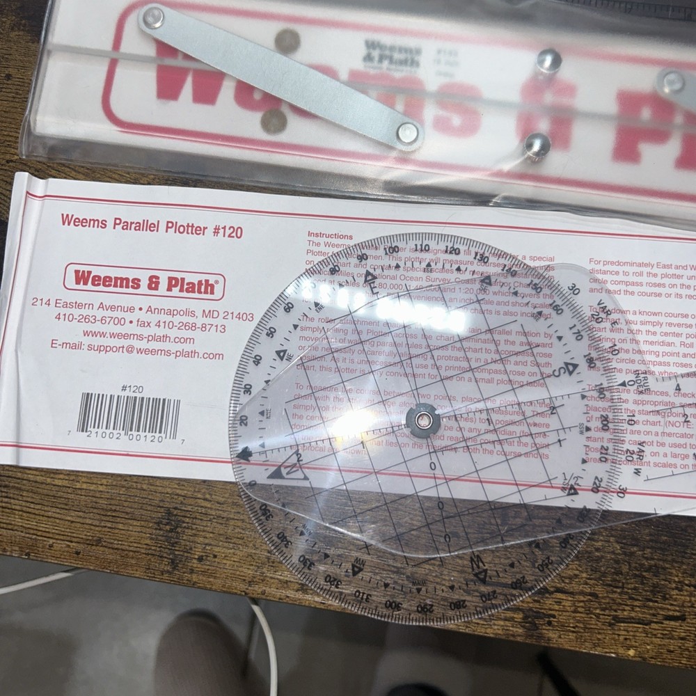 Weems & Plath Model 316 Boating Course Navigation Plotter Set w/Dividers