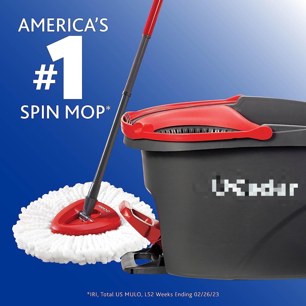 Microfiber Spin Mop and Bucket Floor Cleaning System with 4 Extra Refills