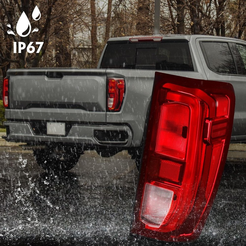 Tail Light Assembly Compatible with GMC Sierra Right/Passenger Halogen