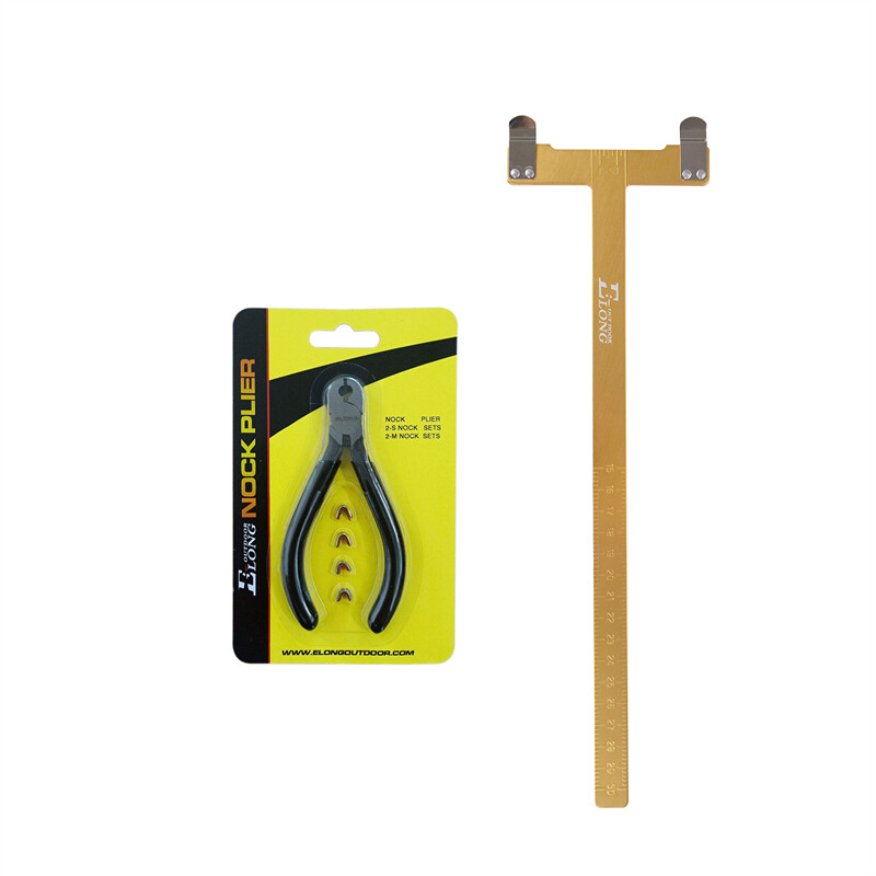Bow String Nocking Buckle Plier BowString Nock +Bow T Square Measure Tool Gold