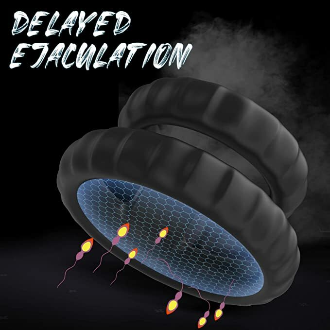 Dual Cock Ring Super Strong Stretchy Stay Harder Penis Rings Cockring For-Men