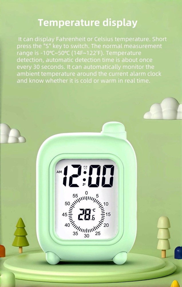Visual Timer Clock, Digital Alarm Clocks with Temperature Display, Countdown,...