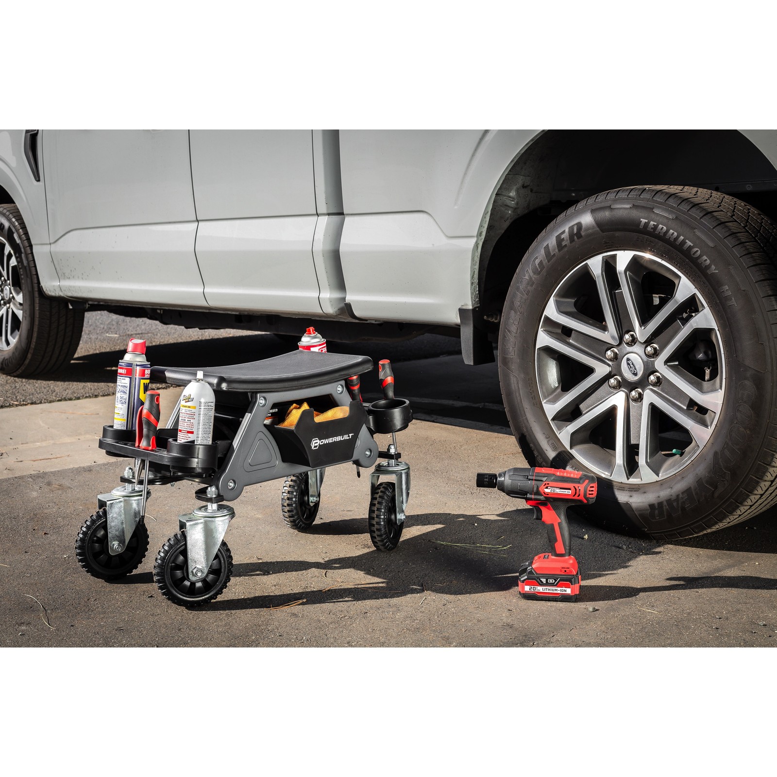 Powerbuilt Big Wheel Heavy Duty Mechanic's Rolling Seat - 642965ECE