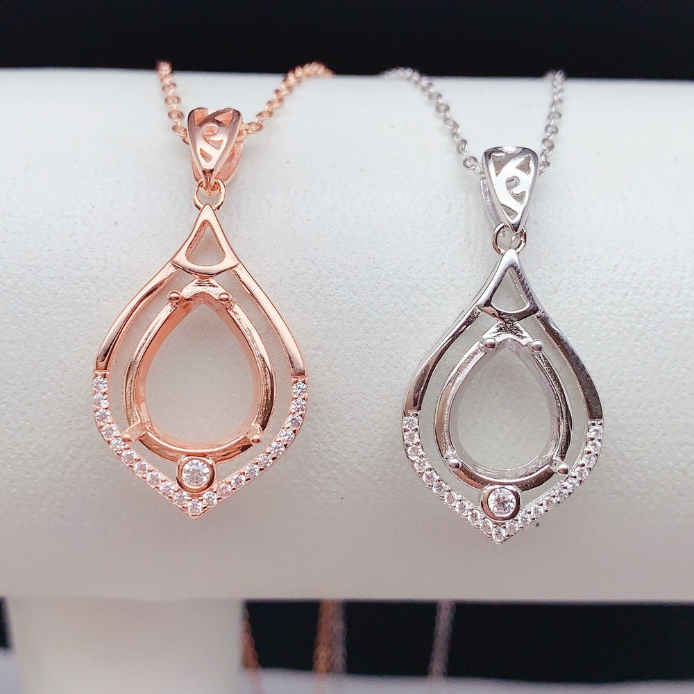 Silver 925 pendant empty setting, DIY blank setting YD04