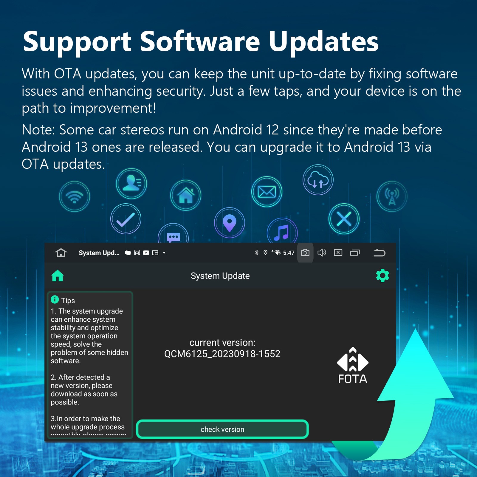 10.1" QLED Double DIN Head Unit Android Car Stereo Apple CarPlay GPS Navigation