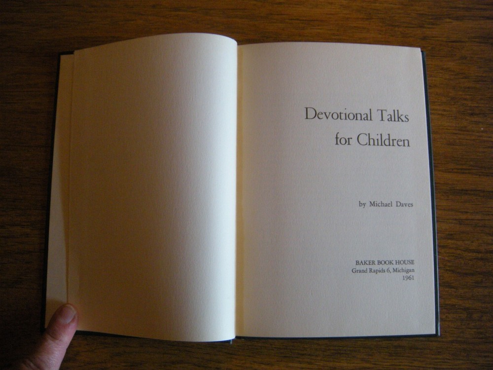 Devotional Talks for Children by Michael Daves 1961