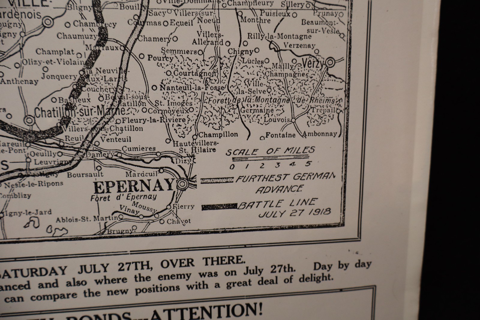 WWI US Homefront Liberty Bonds "Fighting in France for Freedom" Poster 18 x 19