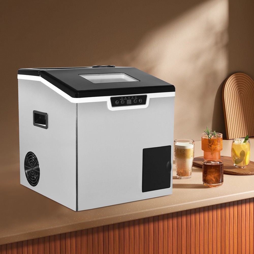 Countertop Nugget Ice Maker, One-Touch Operation Ice Maker with Self-Cleaning