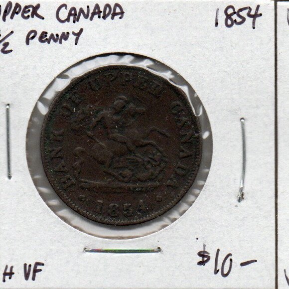 Upper Canada Half Penny 1854 Choice VF