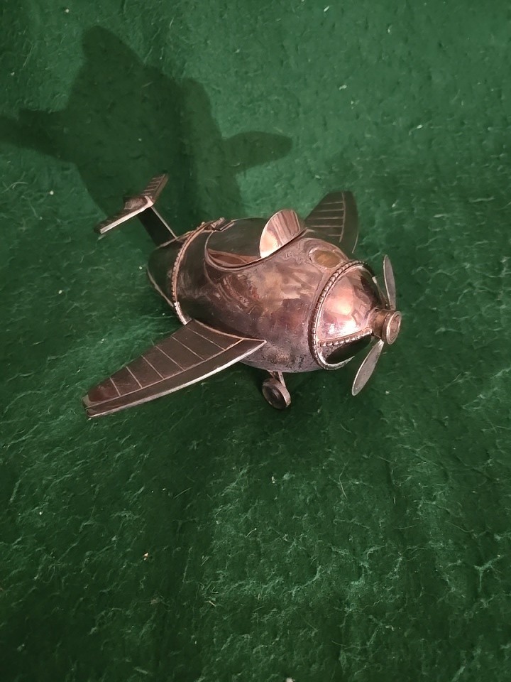 Rare Vintage Silverplate Airplane Teapot