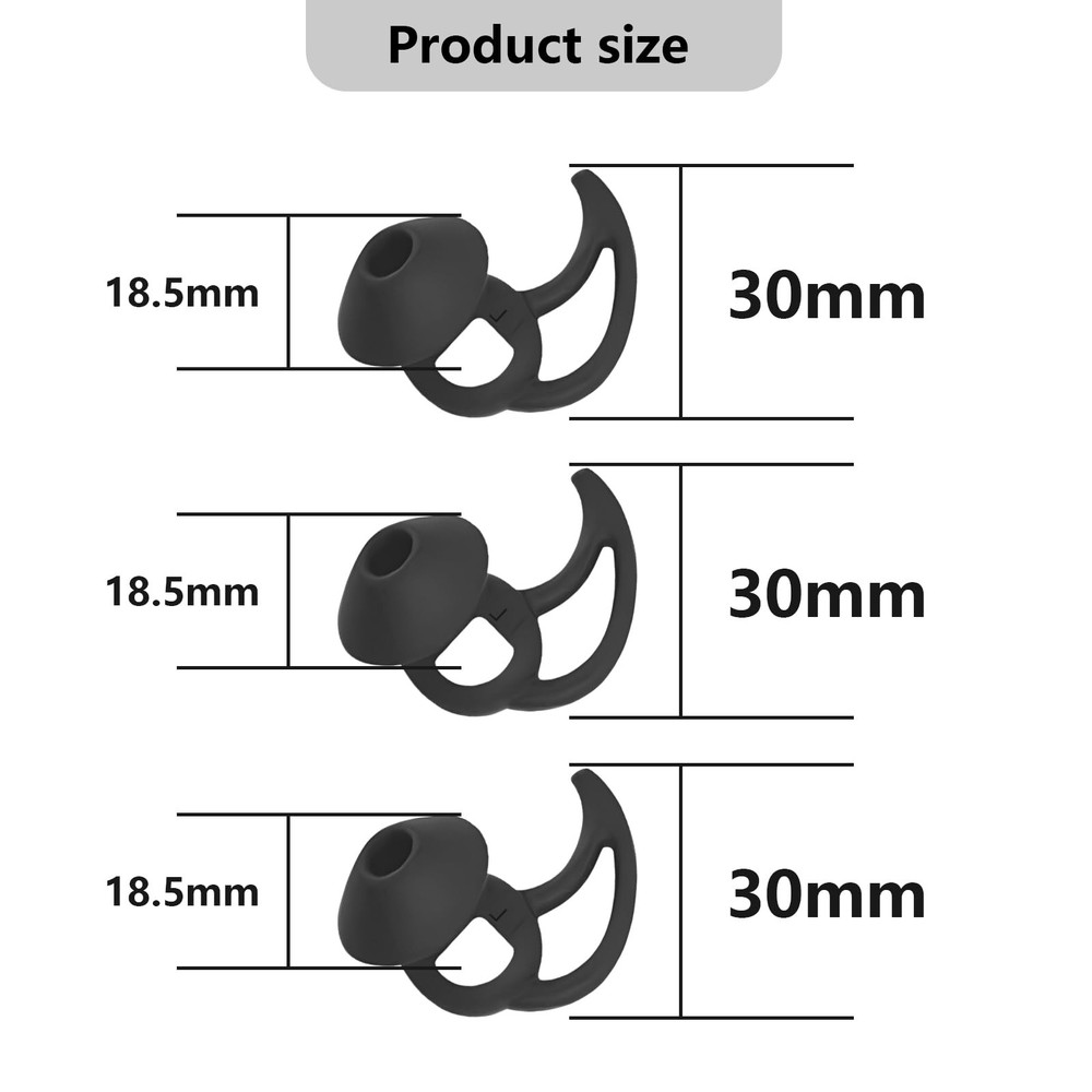 Earbud Replacement Tips Silicone Earbud Tips Ear Tips Compatible Black Medium