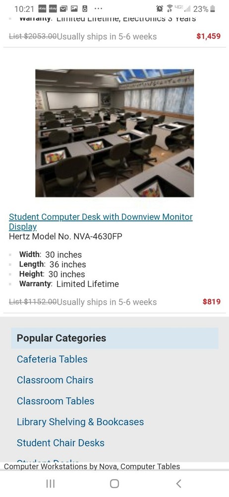 Nova down view school office commercial computer desk