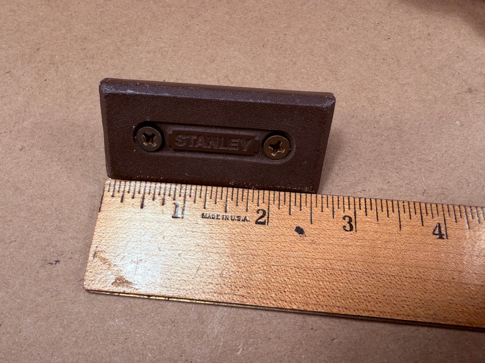 Set of Vintage Stanley Level End Plates Caps with Vial Covers and Surrounds