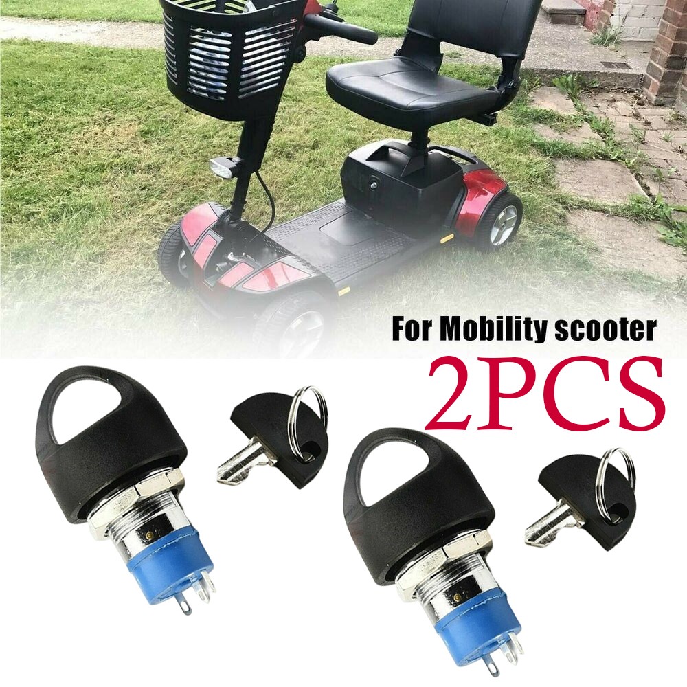 2x Mobility Scooter Spare Start On/off Ignition Switch FOR PRIDE Practic 2 Keys