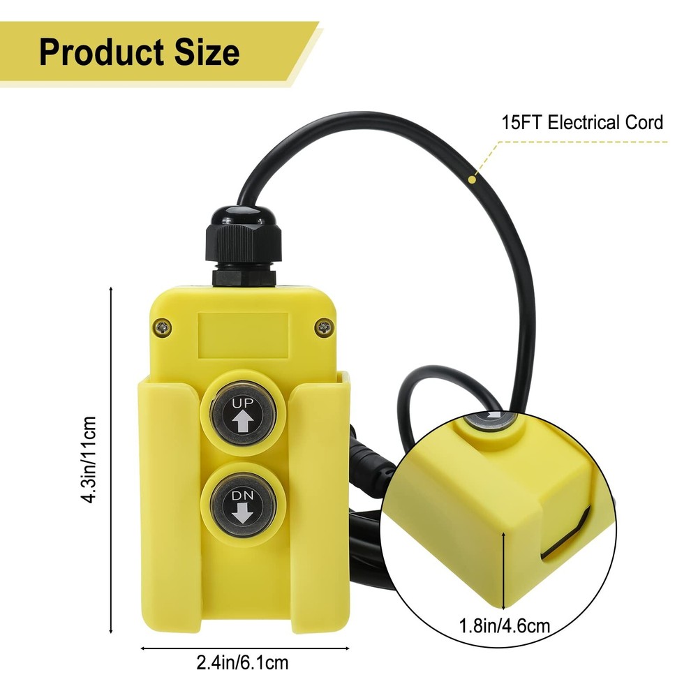 4 Wire Dump Trailer Remote Control Switch for Hydraulic Pump, 12V DC Double Acti