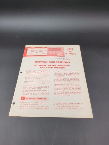 1958 Chevrolet Advance Service Information Mechanical Brochure