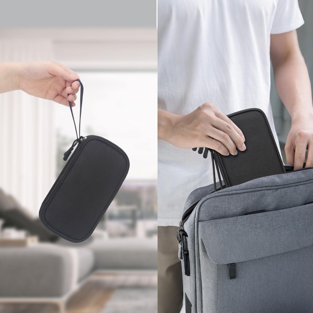 Lacdo USB Flash Drive Case with Labels, Organizer Thumb Black