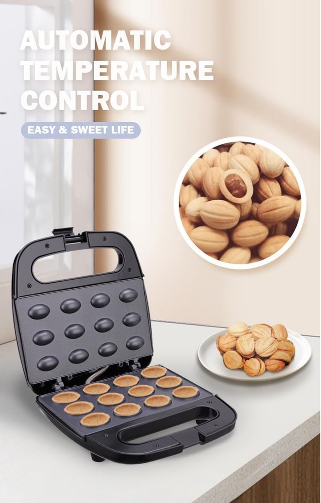 Walnut Cookie Maker 12 Holes Mold Maker Electric Walnut Cake Maker Mini Nut W...