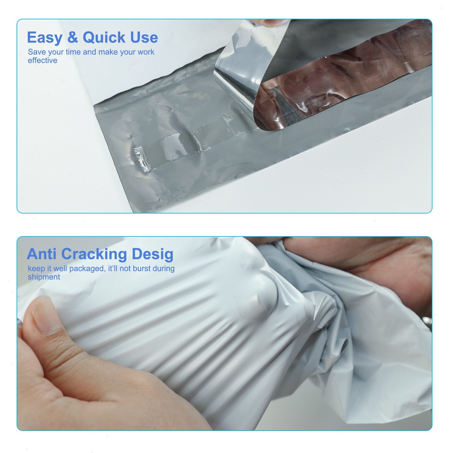 Poly Mailers Shipping Bags - 6x9 7.5x10.5 9x12 10x13 12x15.5 14x17 19x24 24x24