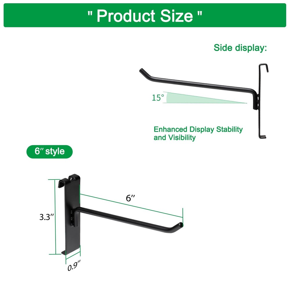 6 Inch Gridwall Hooks Grid Panel Hanging Hooks for Retail Home and Workspace ...