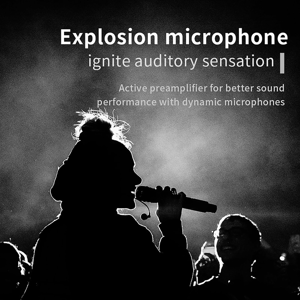 Microphone Preamp with 28dB Gain, Dynamite Active in Line Compact Dynamic Mic...