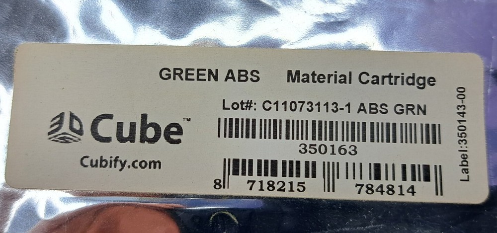 Cube 350163 PLA Material Cartridge ABS Green 3D Systems
