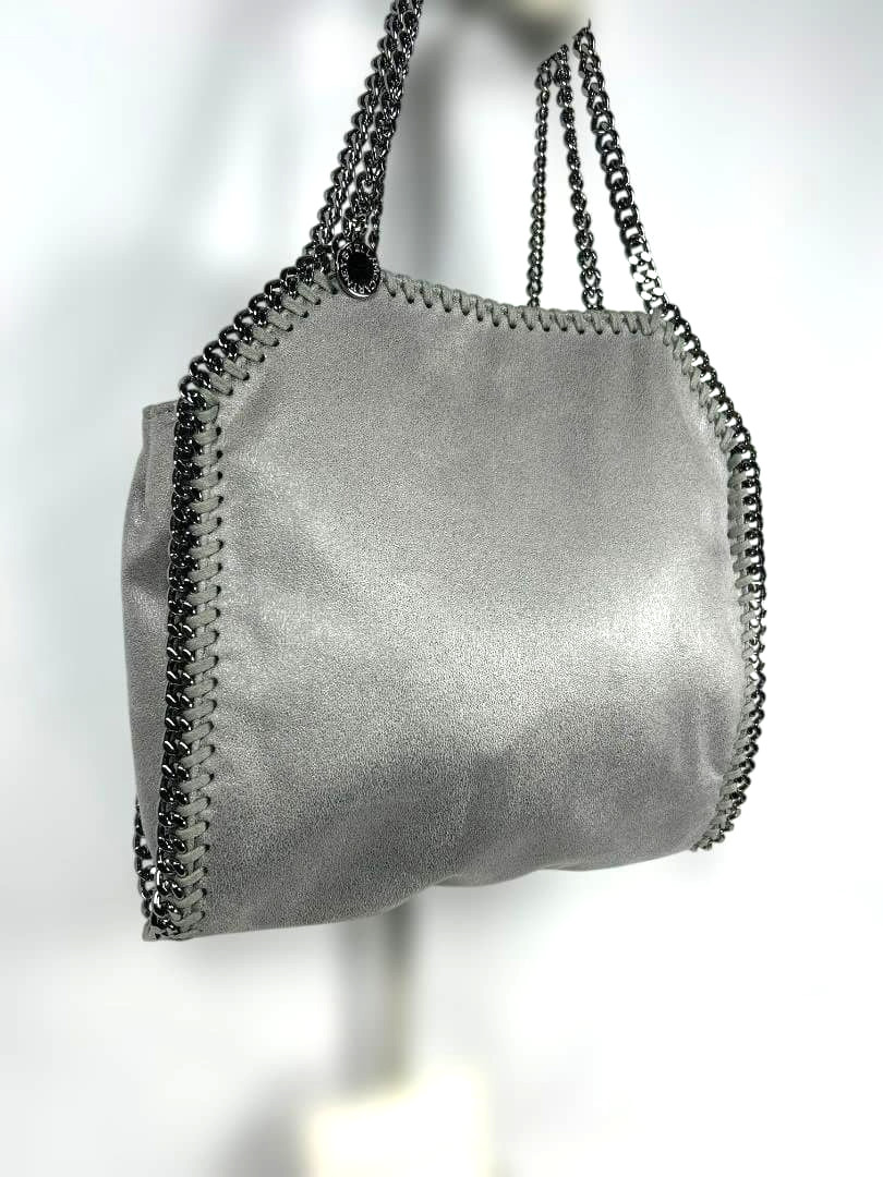 Stella McCartney Falabella Mini Gray Silver Women Tote Bag Shoulder Bag 129404