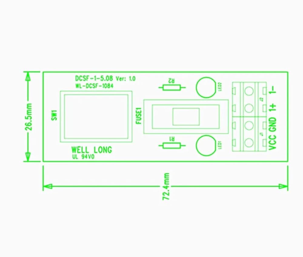 DIN Rail Mount 1 Position Rocker Switch Power Distribution Module Fuse Splitter