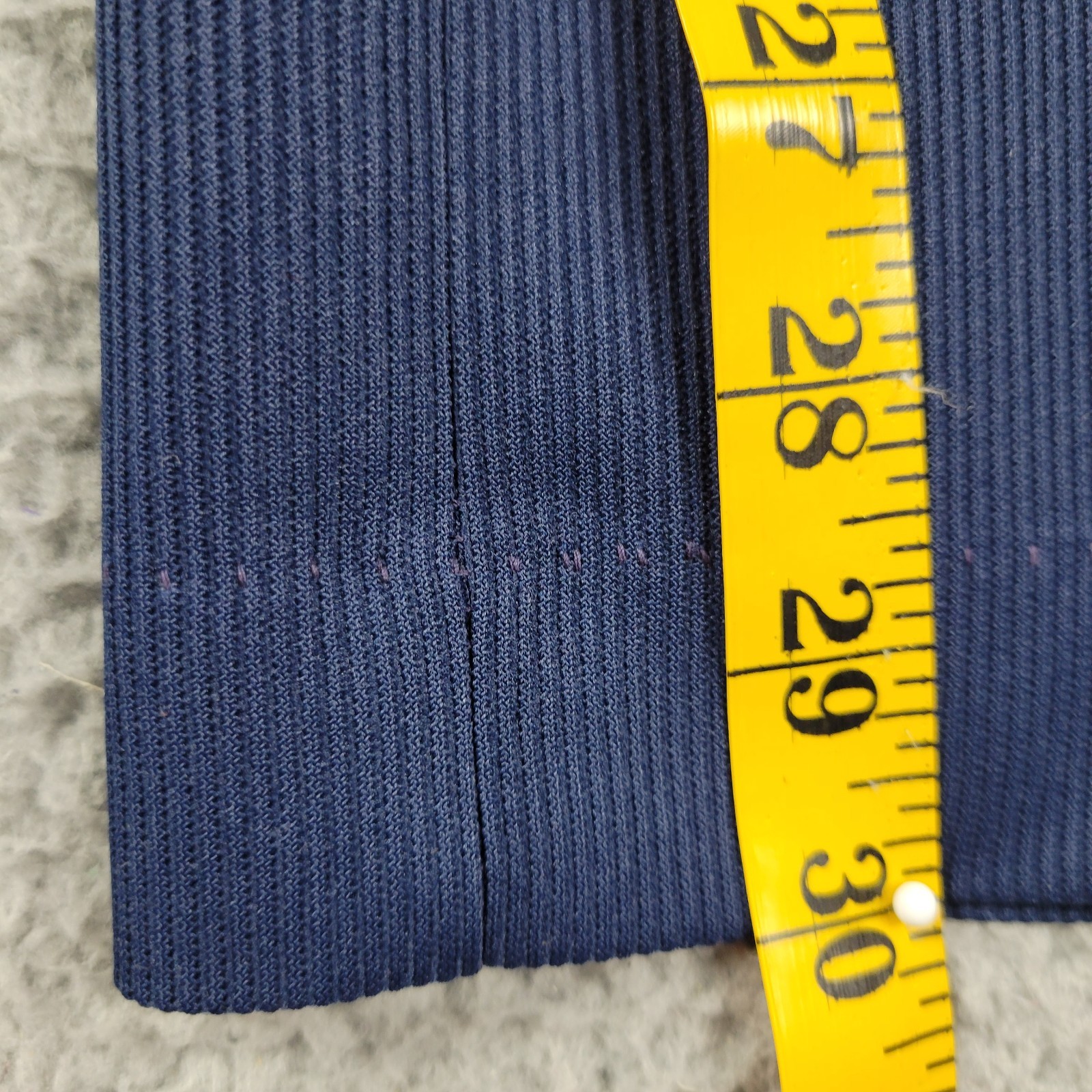 Mr Wrangler Knit Flare pants 34x30 navy blue stripe Dacron polyester 1971 USA